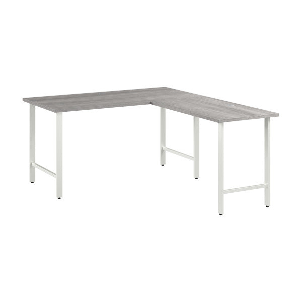 Shop Bush Furniture for you Hustle 60W x 30D L Shaped Computer Desk with Metal Legs 02 HUS003PG  color platinum gray