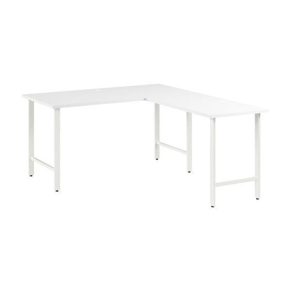 Shop Bush Furniture for you Hustle 60W x 30D L Shaped Computer Desk with Metal Legs 02 HUS003WH  color white