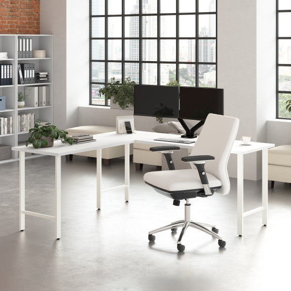 Shop Bush Furniture for you Hustle 72W x 24D Computer Desk with Metal Legs 05 HUD172WH  color white