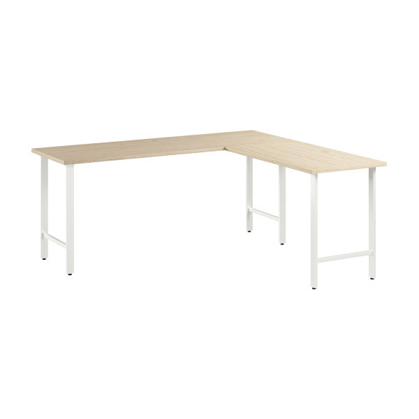 Shop Bush Furniture for you Hustle 72W x 24D L Shaped Computer Desk with Metal Legs 02 HUS002NE  color natural elm