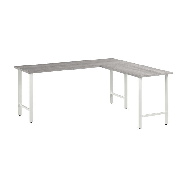 Shop Bush Furniture for you Hustle 72W x 24D L Shaped Computer Desk with Metal Legs 02 HUS002PG  color platinum gray