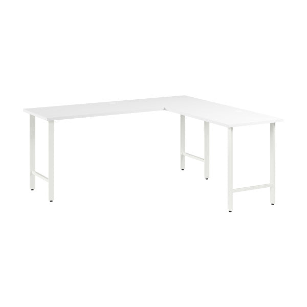 Shop Bush Furniture for you Hustle 72W x 24D L Shaped Computer Desk with Metal Legs 02 HUS002WH  color white