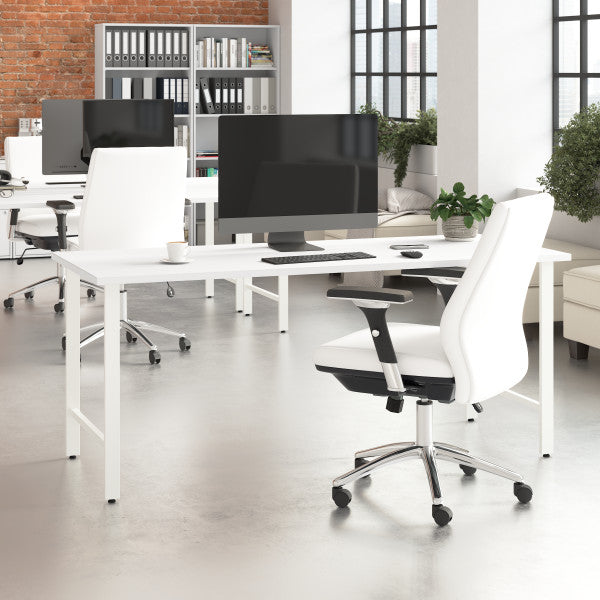 Shop Bush Furniture for you Hustle 72W x 30D Computer Desk with Metal Legs 01 HUD272WH  color white