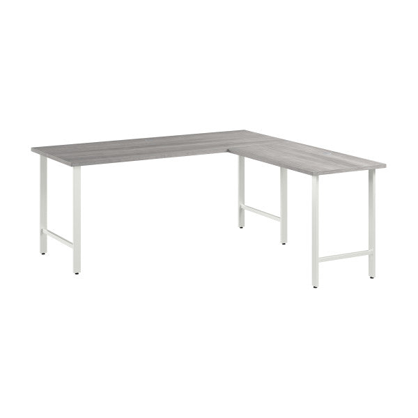 Shop Bush Furniture for you Hustle 72W x 30D L Shaped Computer Desk with Metal Legs 02 HUS001PG  color platinum gray