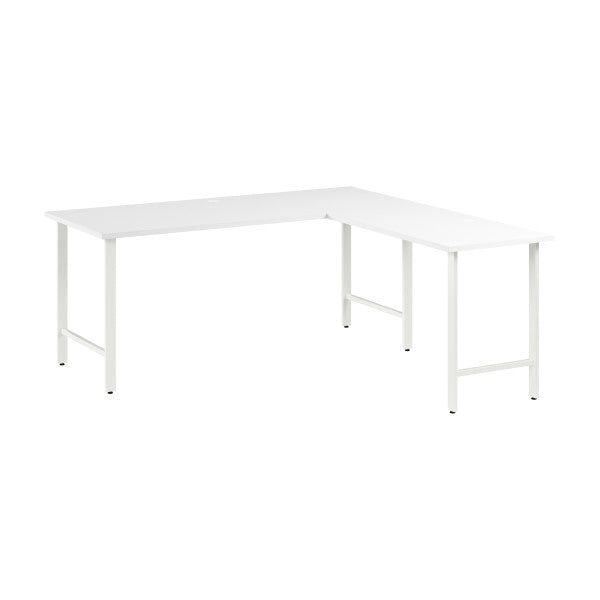 Shop Bush Furniture for you Hustle 72W x 30D L Shaped Computer Desk with Metal Legs 02 HUS001WH  color white