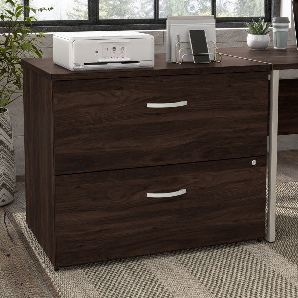 Shop Bush Furniture for you Hybrid 2 Drawer Lateral File Cabinet - Assembled 01 HYF136BWSU-Z  color black walnut