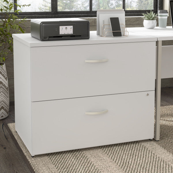 Shop Bush Furniture for you Hybrid 2 Drawer Lateral File Cabinet - Assembled 01 HYF136WHSU-Z  color white