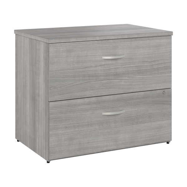 Shop Bush Furniture for you Hybrid 2 Drawer Lateral File Cabinet - Assembled 02 HYF136PGSU-Z  color platinum gray