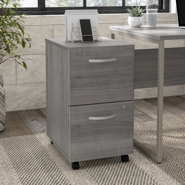 Shop Bush Furniture for you Hybrid 2 Drawer Mobile File Cabinet - Assembled 01 HYF116PGSU-Z  color platinum gray