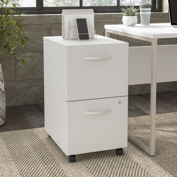 Shop Bush Furniture for you Hybrid 2 Drawer Mobile File Cabinet - Assembled 01 HYF116WHSU-Z  color white