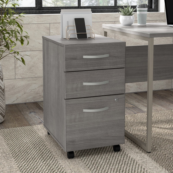 Shop Bush Furniture for you Hybrid 3 Drawer Mobile File Cabinet - Assembled 01 HYF216PGSU-Z  color platinum gray