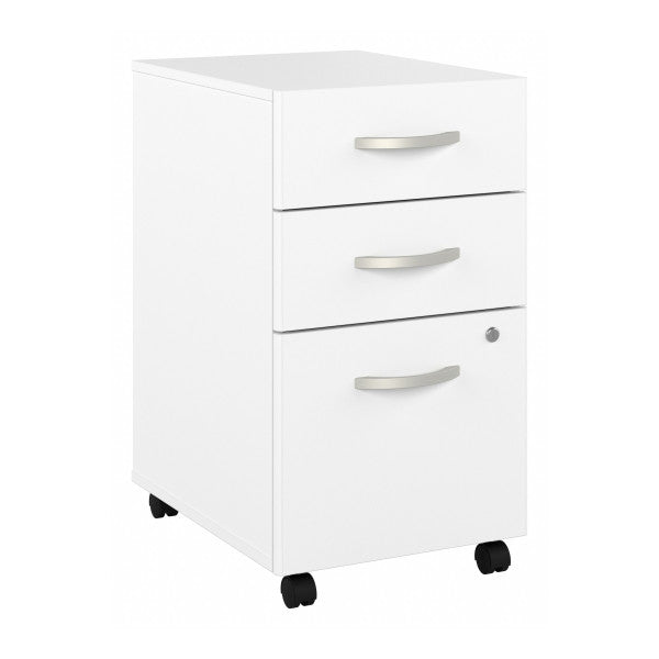 Shop Bush Furniture for you Hybrid 3 Drawer Mobile File Cabinet - Assembled 02 HYF216WHSU-Z  color white