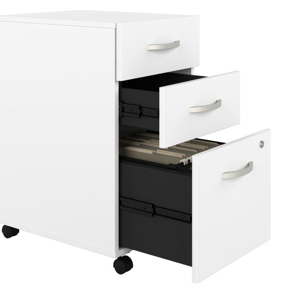 Shop Bush Furniture for you Hybrid 3 Drawer Mobile File Cabinet - Assembled 07 HYF216WHSU-Z  color white