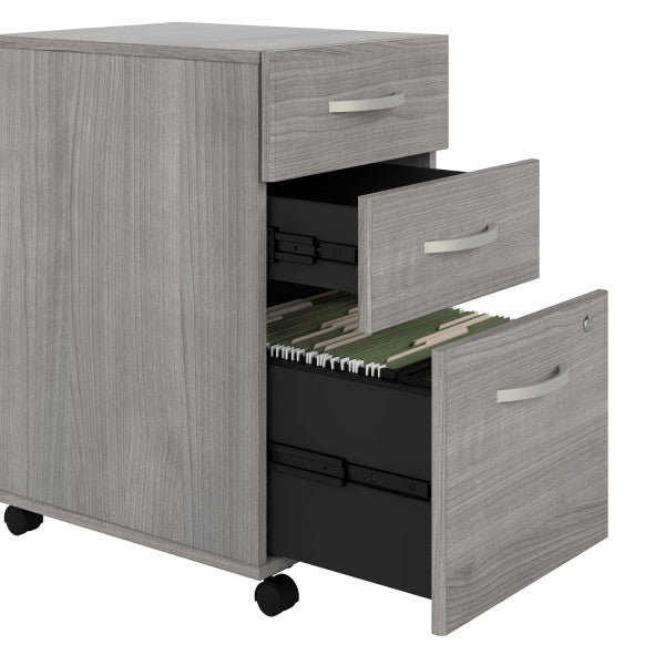 Shop Bush Furniture for you Hybrid 3 Drawer Mobile File Cabinet - Assembled 08 HYF216PGSU-Z  color platinum gray