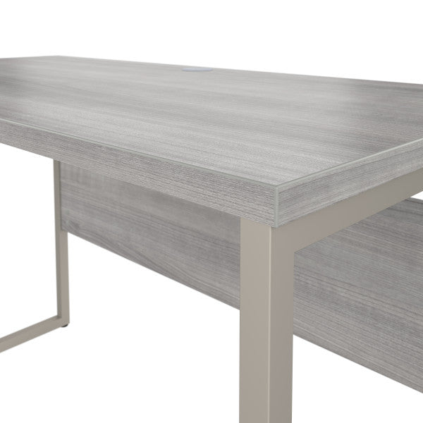 Shop Bush Furniture for you Hybrid 48W x 24D Computer Table Desk with Metal Legs 08 HYD148PG  color platinum gray