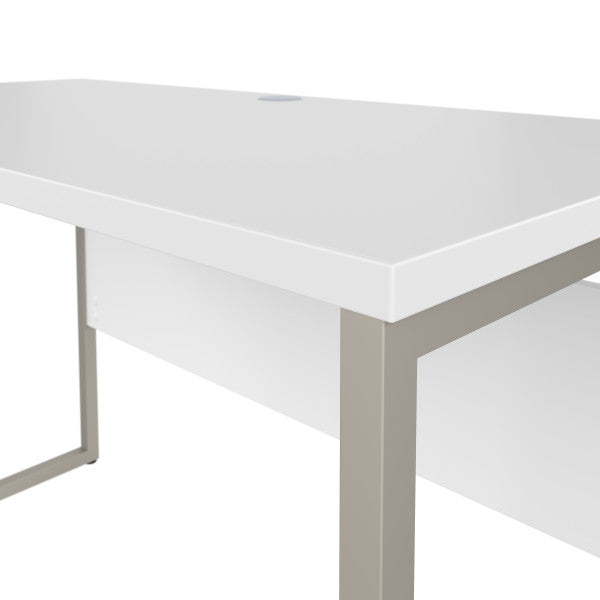 Shop Bush Furniture for you Hybrid 48W x 24D Computer Table Desk with Metal Legs 08 HYD148WH  color white