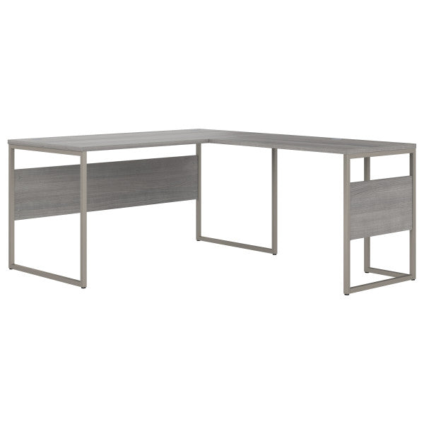 Shop Bush Furniture for you Hybrid 60W x 30D L Shaped Table Desk with Metal Legs 02 HYB027PG  color platinum gray