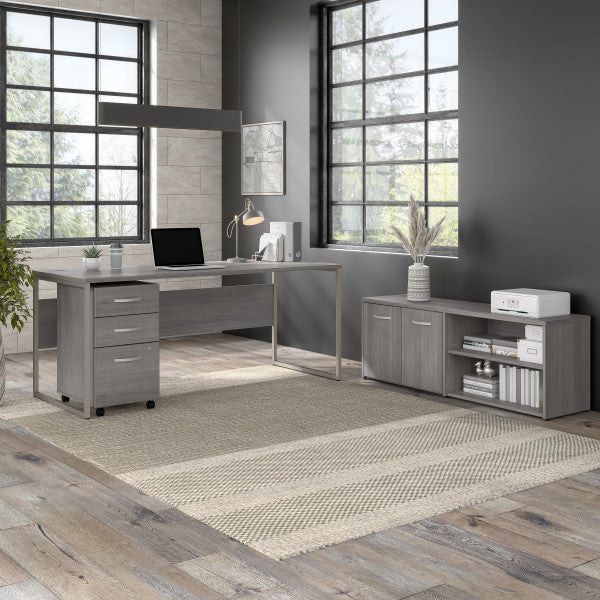 Shop Bush Furniture for you Hybrid 72W x 30D Computer Table Desk with Metal Legs 05 HYD373PG  color platinum gray