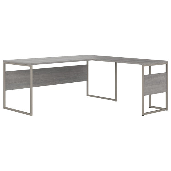 Shop Bush Furniture for you Hybrid 72W x 30D L Shaped Table Desk with Metal Legs 02 HYB026PG  color platinum gray