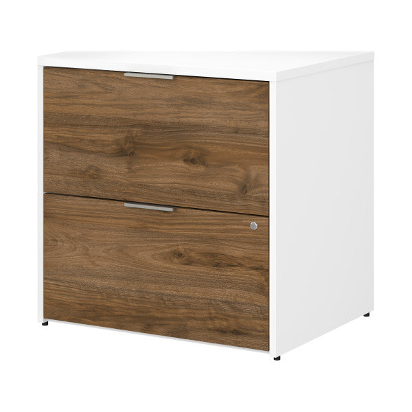 Shop Bush Furniture for you Jamestown 2 Drawer Lateral File Cabinet - Assembled 02 JTF130FWWHSU  color fresh walnut white