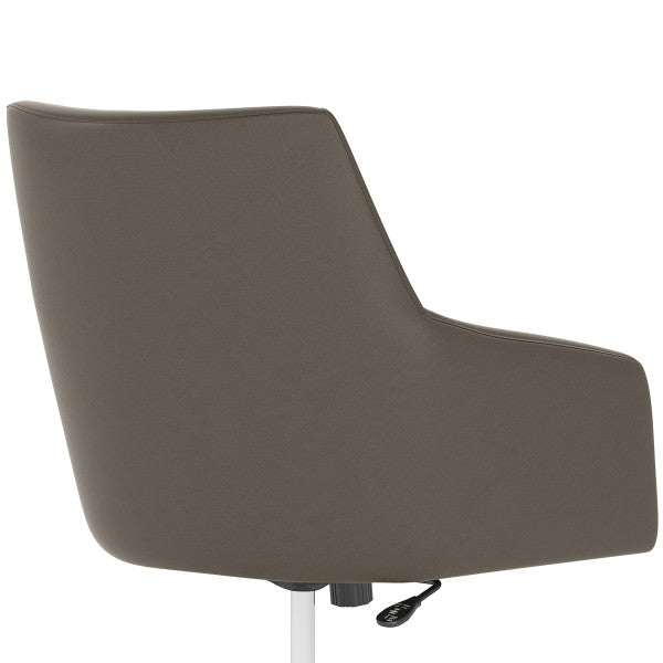 Shop Bush Furniture for you London Mid Back Leather Box Chair 09 CH2401WGL-03  color washed gray leather