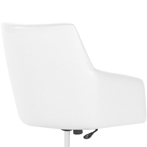 Shop Bush Furniture for you London Mid Back Leather Box Chair 09 CH2401WHL-03  color white leather