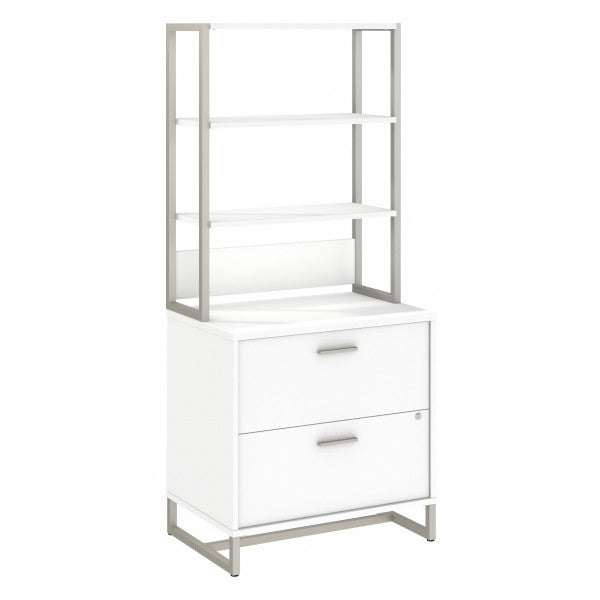 Shop Bush Furniture for you Method 2 Drawer Lateral File Cabinet with Hutch 02 MTH012WHSU  color white