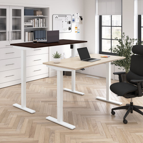 Shop Bush Furniture for you Move 40 Series 48W x 24D Electric Height Adjustable Standing Desk 03 M4S4824NEWK  color natural elm white powder coat