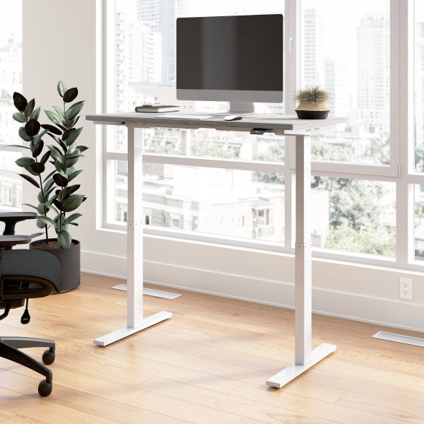 Shop Bush Furniture for you Move 60 Series 48W x 24D Electric Height Adjustable Standing Desk 01 M6S4824PGSK  color platinum gray cool gray metallic