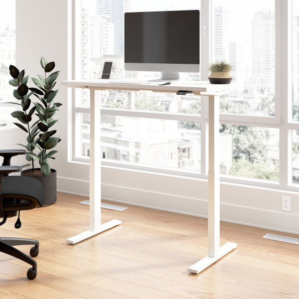 Shop Bush Furniture for you Move 60 Series 48W x 24D Electric Height Adjustable Standing Desk 01 M6S4824WHWK  color white white powder coat