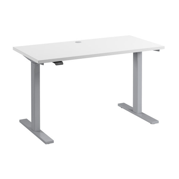 Shop Bush Furniture for you Move 60 Series 48W x 24D Electric Height Adjustable Standing Desk 02 M6S4824WHSK  color white cool gray metallic