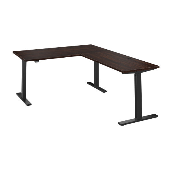 Shop Bush Furniture for you Move 60 Series 60W Height Adjustable L Shaped Standing Desk 02 M6SL6078BWBK  color black walnut black powder coat