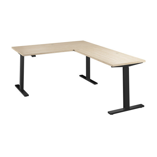 Shop Bush Furniture for you Move 60 Series 60W Height Adjustable L Shaped Standing Desk 02 M6SL6078NEBK  color natural elm black powder coat