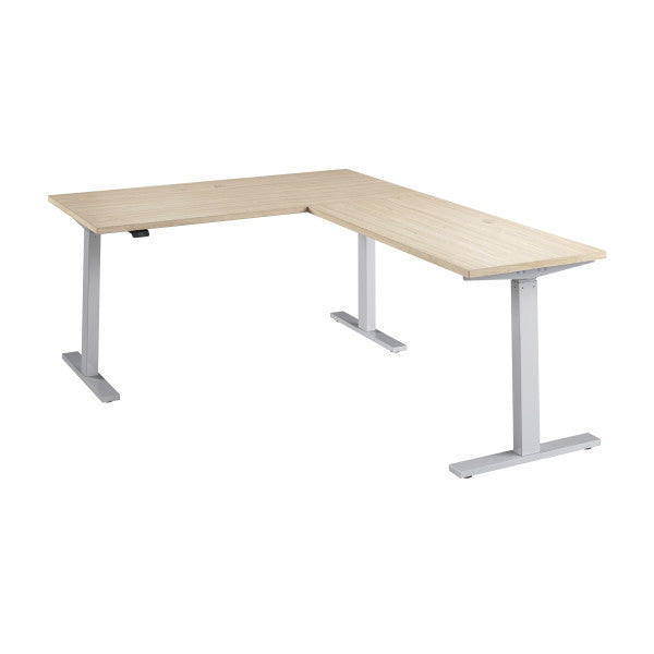 Shop Bush Furniture for you Move 60 Series 60W Height Adjustable L Shaped Standing Desk 02 M6SL6078NESK  color natural elm cool gray metallic