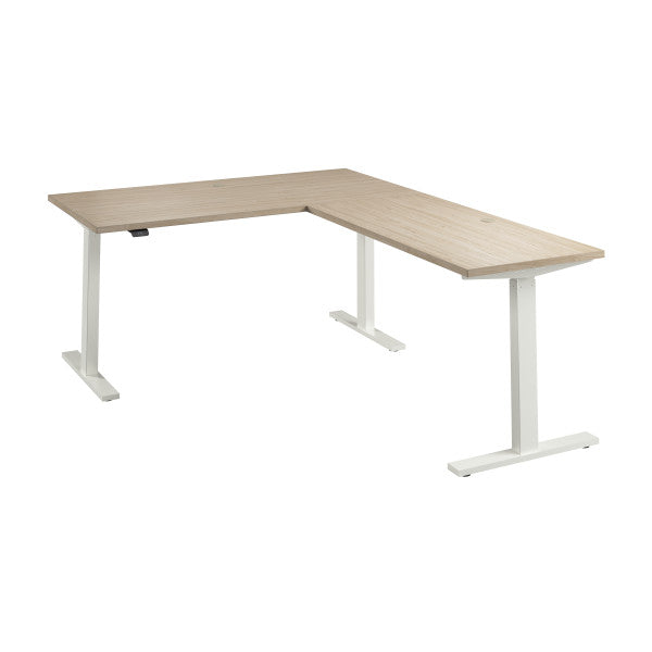 Shop Bush Furniture for you Move 60 Series 60W Height Adjustable L Shaped Standing Desk 02 M6SL6078NEWK  color natural elm white powder coat