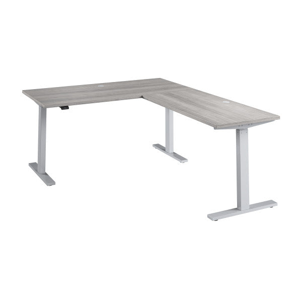 Shop Bush Furniture for you Move 60 Series 60W Height Adjustable L Shaped Standing Desk 02 M6SL6078PGSK  color platinum gray cool gray metallic