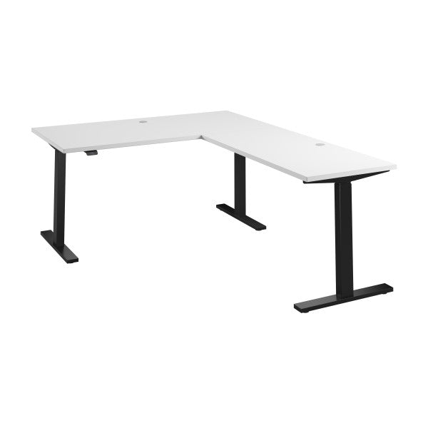 Shop Bush Furniture for you Move 60 Series 60W Height Adjustable L Shaped Standing Desk 02 M6SL6078WHBK  color white black powder coat