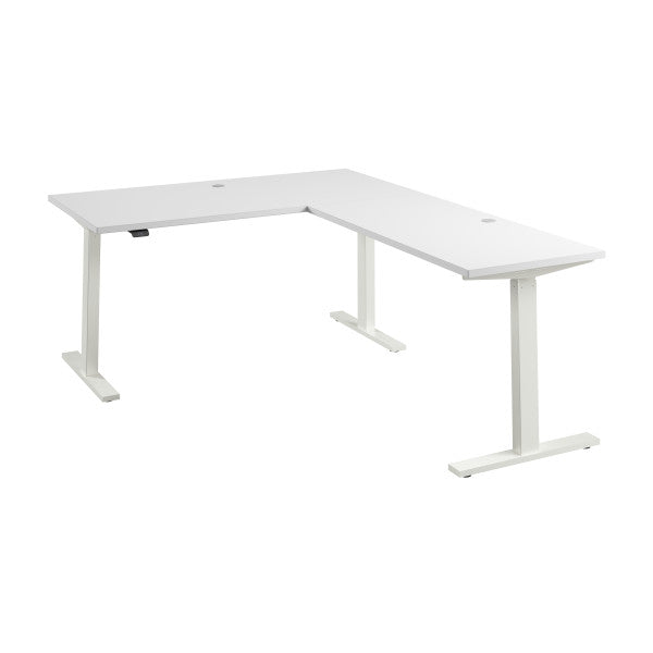 Shop Bush Furniture for you Move 60 Series 60W Height Adjustable L Shaped Standing Desk 02 M6SL6078WHWK  color white white powder coat