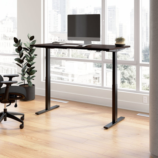 Shop Bush Furniture for you Move 60 Series 60W x 30D Electric Height Adjustable Standing Desk 01 M6S6030BWBK  color black walnut black powder coat