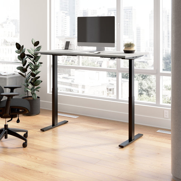 Shop Bush Furniture for you Move 60 Series 60W x 30D Electric Height Adjustable Standing Desk 01 M6S6030PGBK  color platinum gray black powder coat