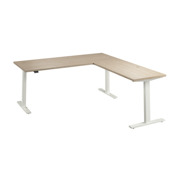 Shop Bush Furniture for you Move 60 Series 72W Height Adjustable L Shaped Standing Desk 02 M6SL7278NEWK  color natural elm white powder coat