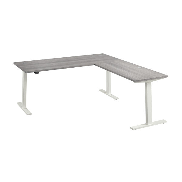 Shop Bush Furniture for you Move 60 Series 72W Height Adjustable L Shaped Standing Desk 02 M6SL7278PGWK  color platinum gray white powder coat