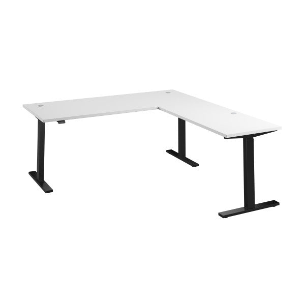 Shop Bush Furniture for you Move 60 Series 72W Height Adjustable L Shaped Standing Desk 02 M6SL7278WHBK  color white black powder coat