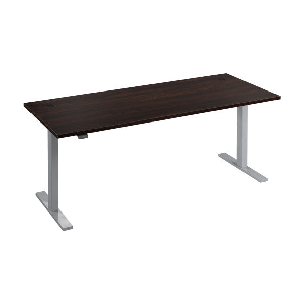 Shop Bush Furniture for you Move 60 Series 72W x 30D Electric Height Adjustable Standing Desk 02 M6S7230BWSK  color black walnut cool gray metallic