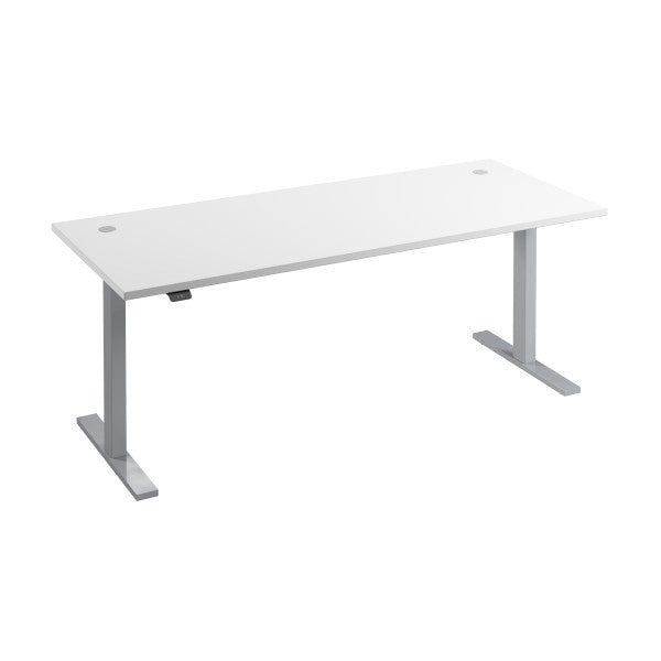 Shop Bush Furniture for you Move 60 Series 72W x 30D Electric Height Adjustable Standing Desk 02 M6S7230WHSK  color white cool gray metallic