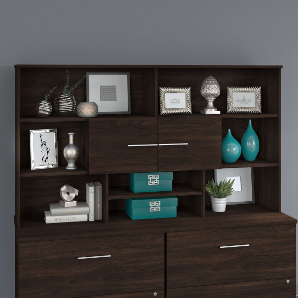 Shop Bush Furniture for you Office 500 72W Desk Hutch 01 OFH172BWK  color black walnut