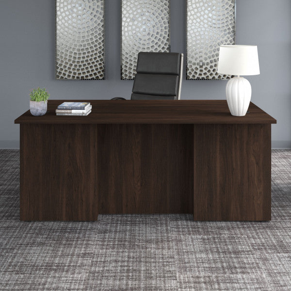 Shop Bush Furniture for you Office 500 72W x 36D Executive Desk 01 OFD172BWK  color black walnut