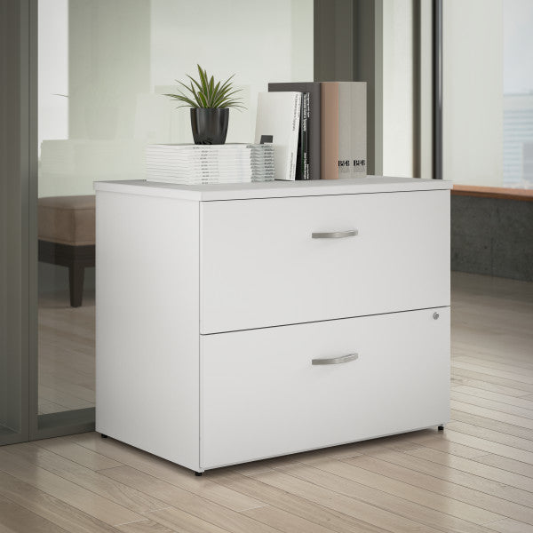 Shop Bush Furniture for you Office in an Hour 2 Drawer Lateral File Cabinet 01 OIAH011WHSU  color pure white