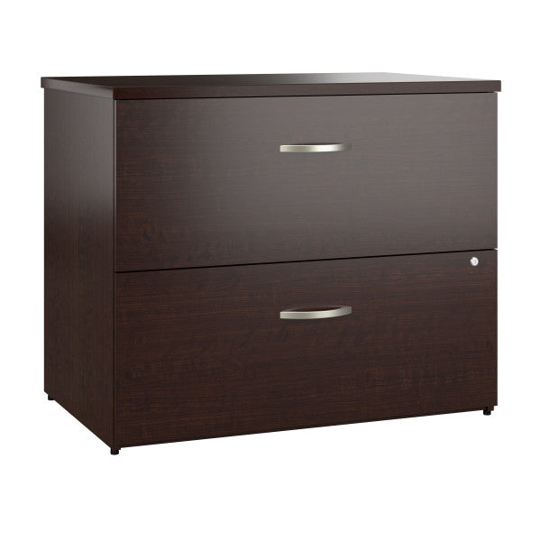 Shop Bush Furniture for you Office in an Hour 2 Drawer Lateral File Cabinet 02 OIAH011MRSU  color mocha cherry