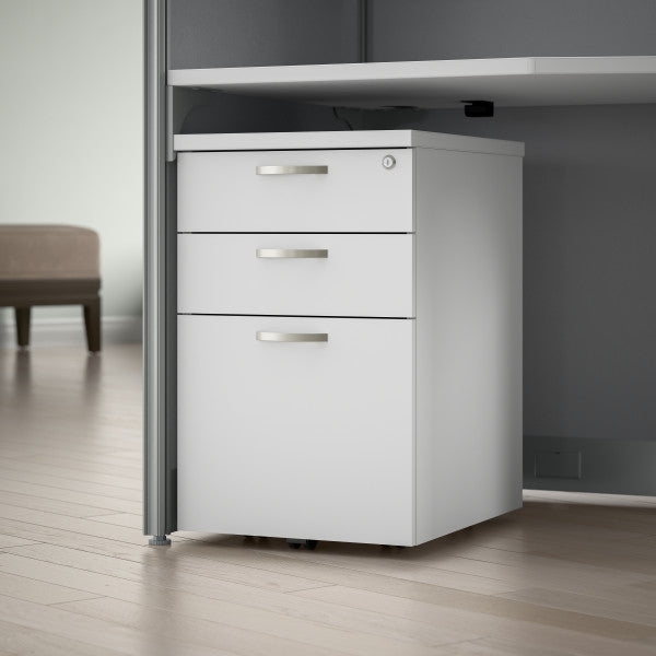 Shop Bush Furniture for you Office in an Hour 3 Drawer Mobile File Cabinet 01 WC36153-03K  color pure white